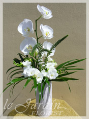 Custom Made Upscale White Flower Arrangements