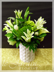 Custom Made Upscale White Flower Arrangements