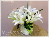 Custom Made Upscale White Flower Arrangements