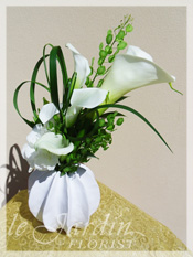 Custom Made Upscale White Flower Arrangements