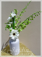 Custom Made Upscale White Flower Arrangements